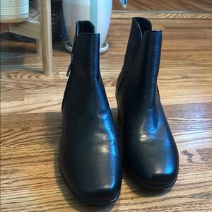 Black Leather Ankle Boots